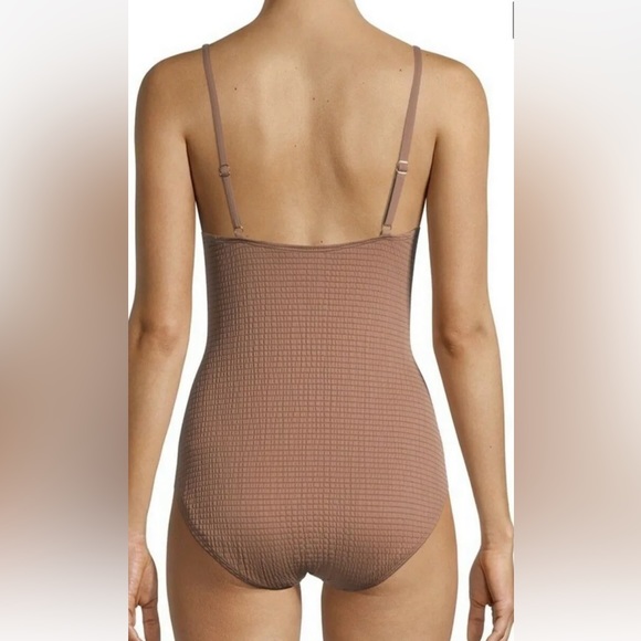 NWT TIME AND TRU UNDERWIRED SMOCKED LACE UP FRONT BOW ONE PIECE SWIMSUIT SIZE S - Picture 7 of 12